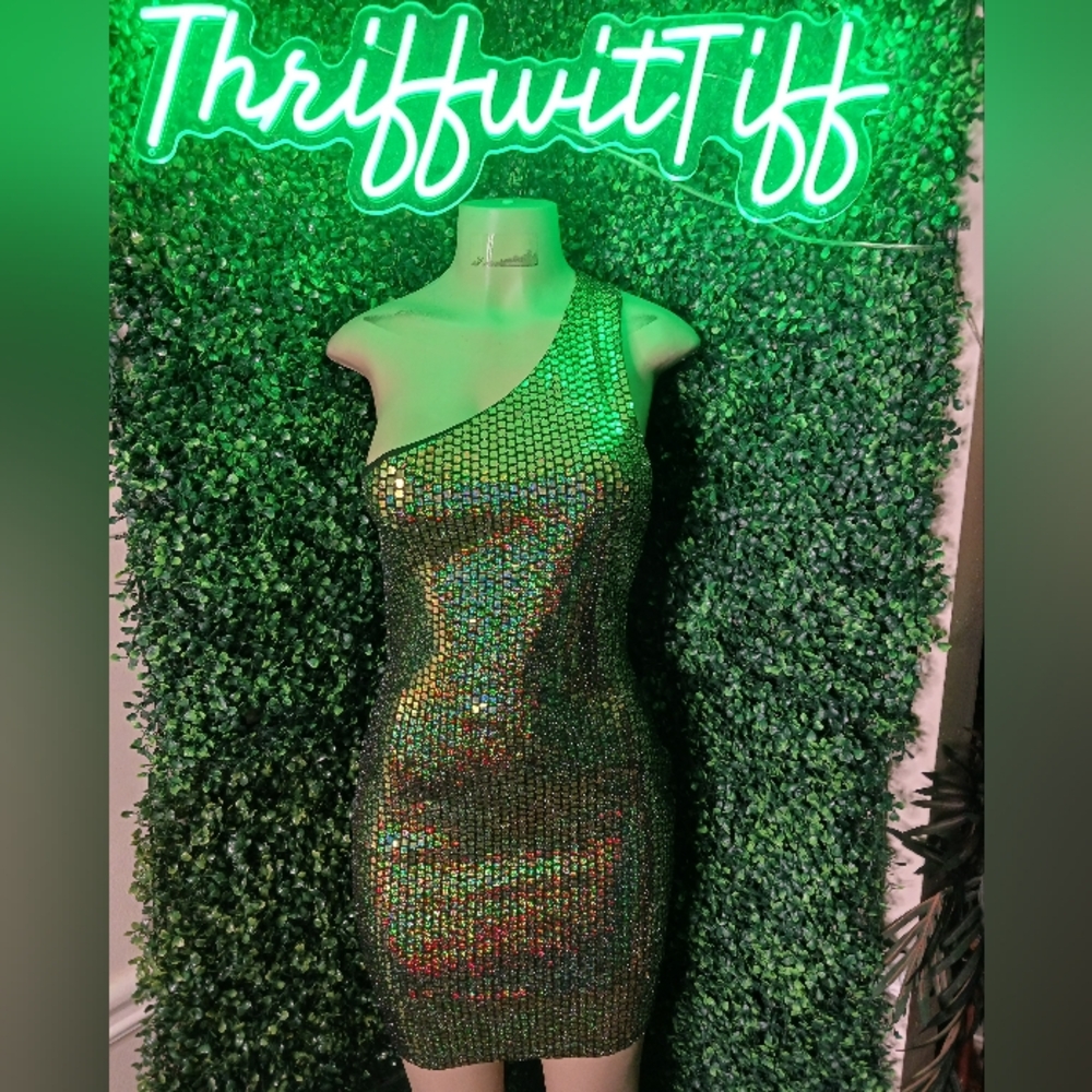 One-Shoulder Iridescent Dress